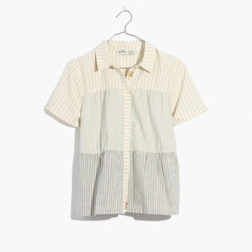 Madewell x Denim Project Stripe-Mix Button down